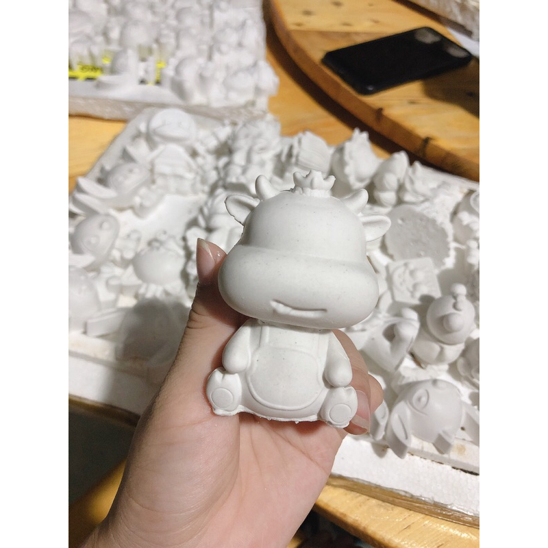 Tượng tô màu Trâu size 8cm