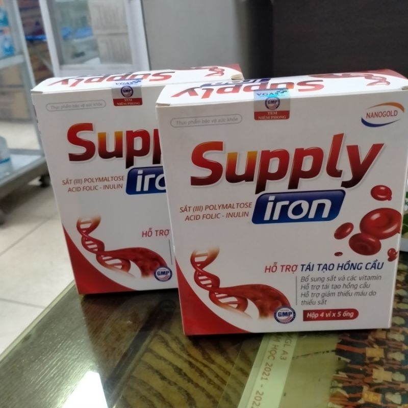 Supply iron sắt /// polymaltose,acid folic _inulin hộp 20 ông