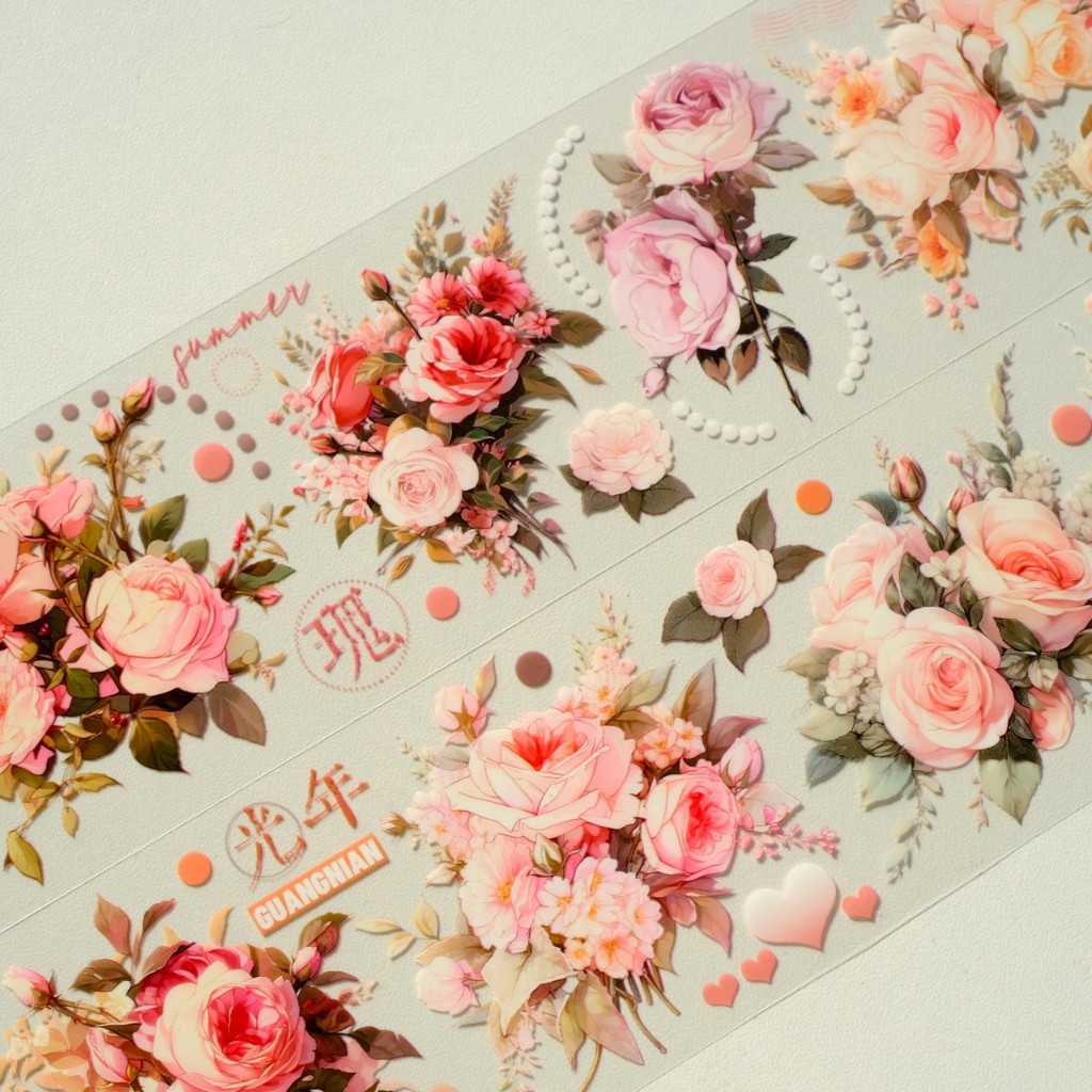 Meohime 𓃠 BBook- Băng dán PET tape hoa hồng Roses
