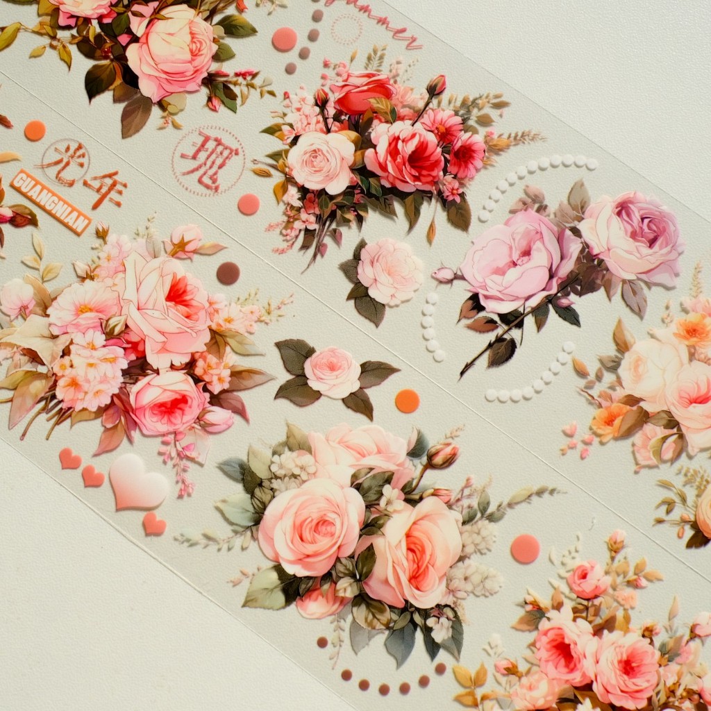 Meohime 𓃠 BBook- Băng dán PET tape hoa hồng Roses