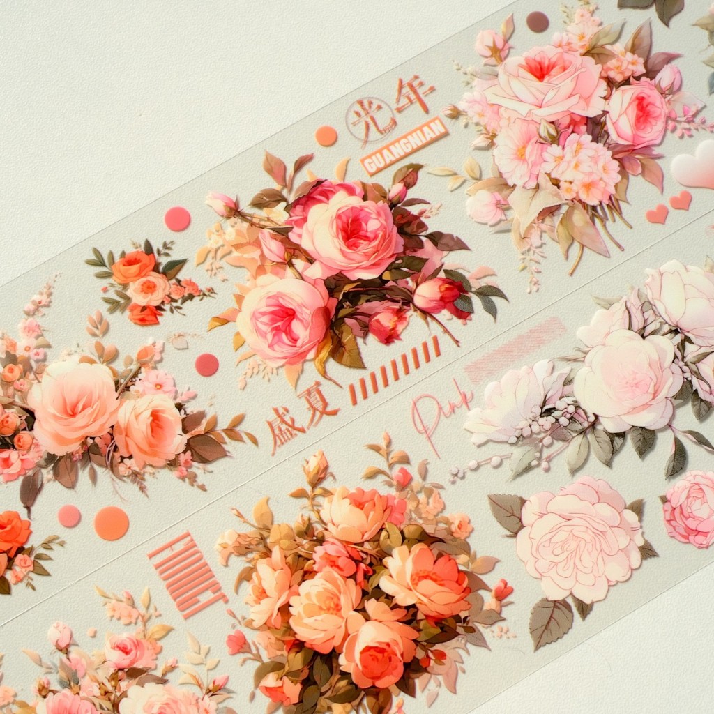 Meohime 𓃠 BBook- Băng dán PET tape hoa hồng Roses