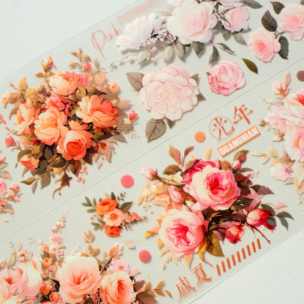Meohime 𓃠 BBook- Băng dán PET tape hoa hồng Roses
