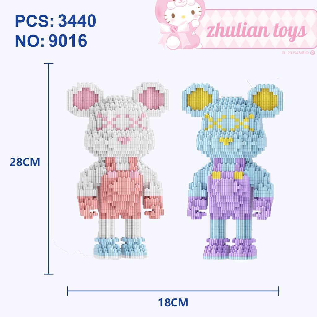 Mô hình lắp ráp gấu bearbrick cỡ lớn 30cm - 36cm tặng búa+ , quà tặng