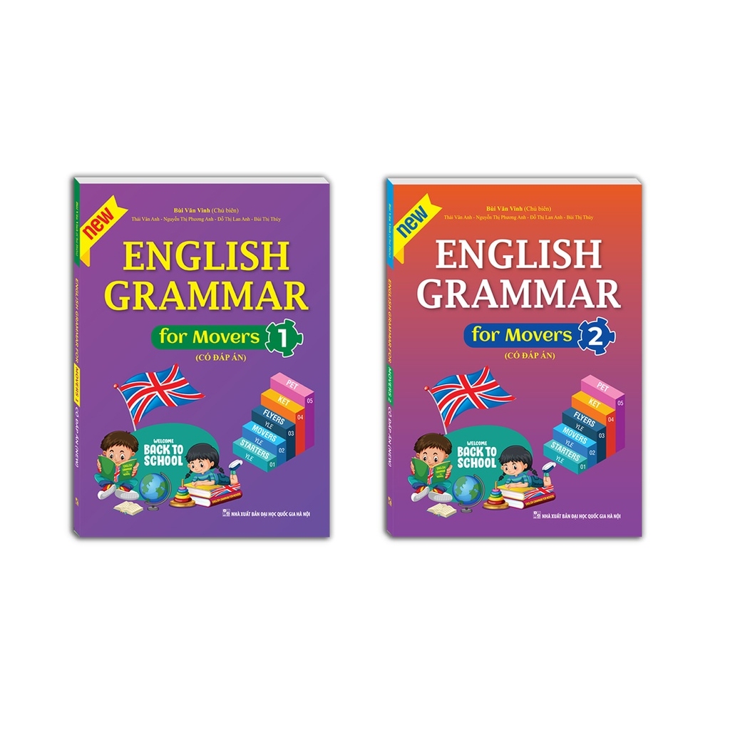Sách (Bộ 2 cuốn) - Ngữ pháp tiếng anh- English grammar for Movers 1 + 2 (có đáp án)