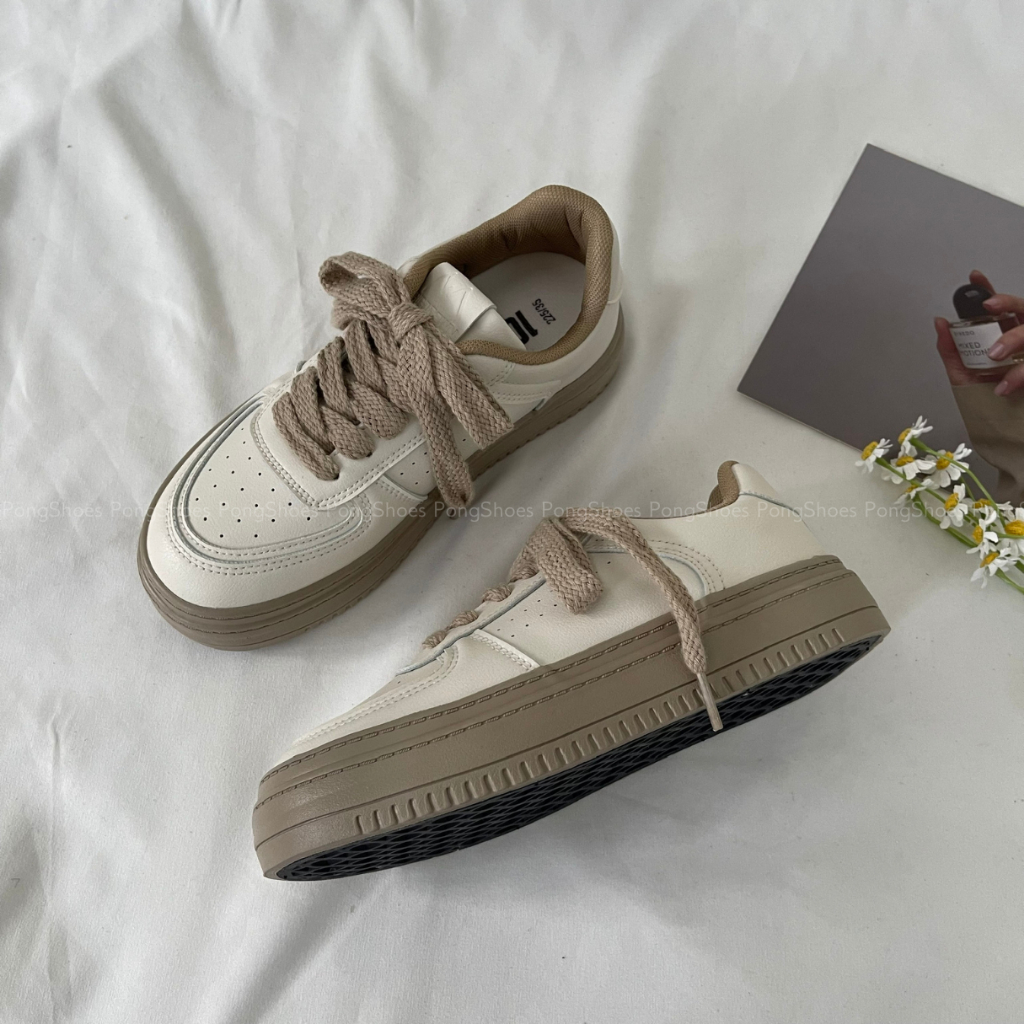 Giày Sneaker Pong Shoes Đế Trắng/ Đế Nâu- Full Box- Mã 1622
