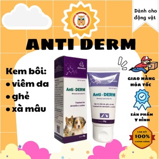 kem bôi ghẻ, viêm, nấm da Anti DERM dành cho chó mèo gia cầm hiệu Vimedim