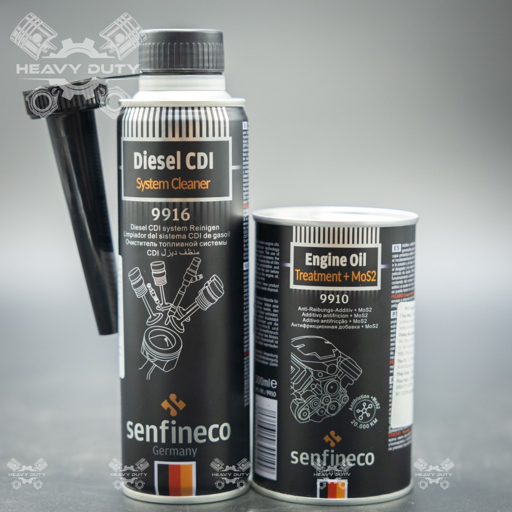 Combo Bảo Dưỡng Cao Cấp  - Senfineco Diesel CDI Sytem Cleaner & Engine Oil Treament Mos2