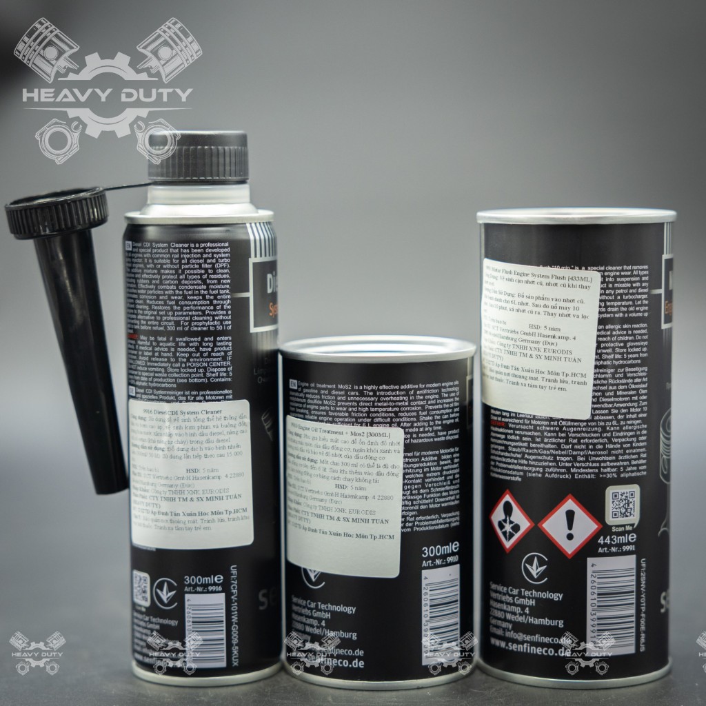 Combo Bảo Dưỡng Cao Cấp  - Senfineco Diesel CDI Sytem Cleaner & Engine Oil Treament Mos2