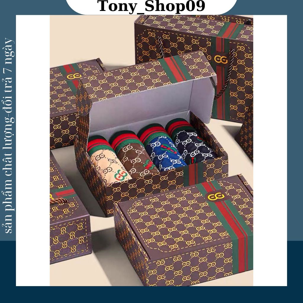 COMBO 4 Quần Sịp Nam GC Thun Lạnh Full Hộp, Sịp Đùi Nam Siêu Thoáng Khí