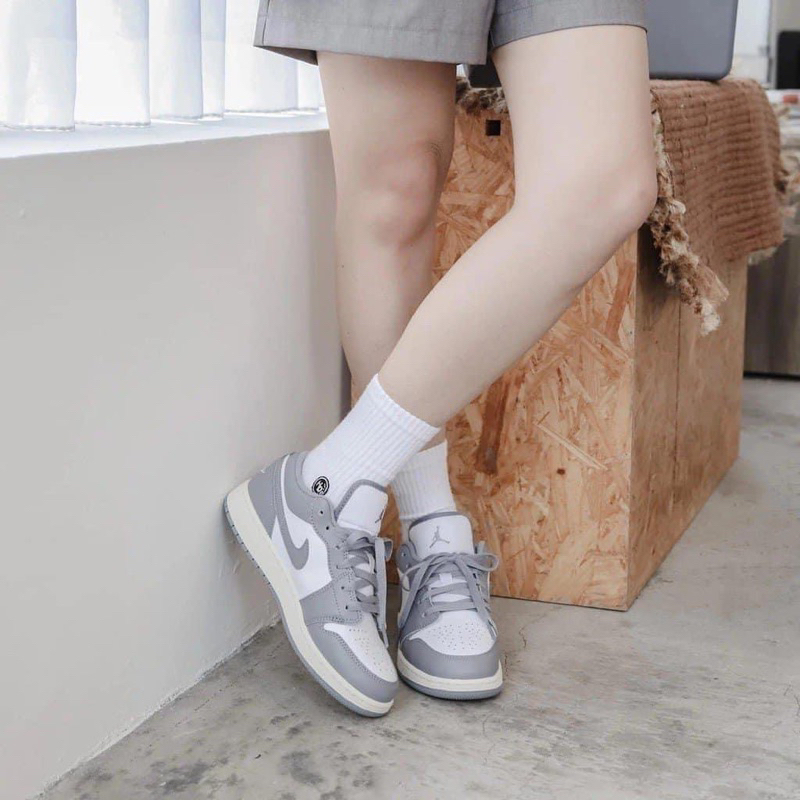 Giày thể thao Nike Air Jordan 1 Low “Vintage Grey” chính hãng cho nam nữ, Jordan 1 low real fullbox FLEX SHOP tặng tất