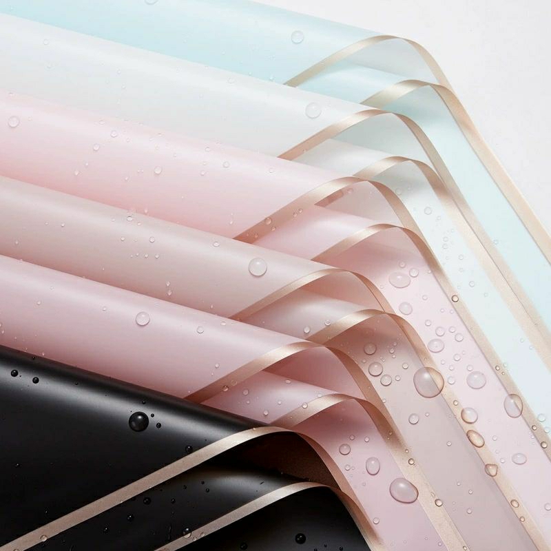 Giấy gói hoa viền đồng tập 20 tờ, giấy gói hoa trang trí