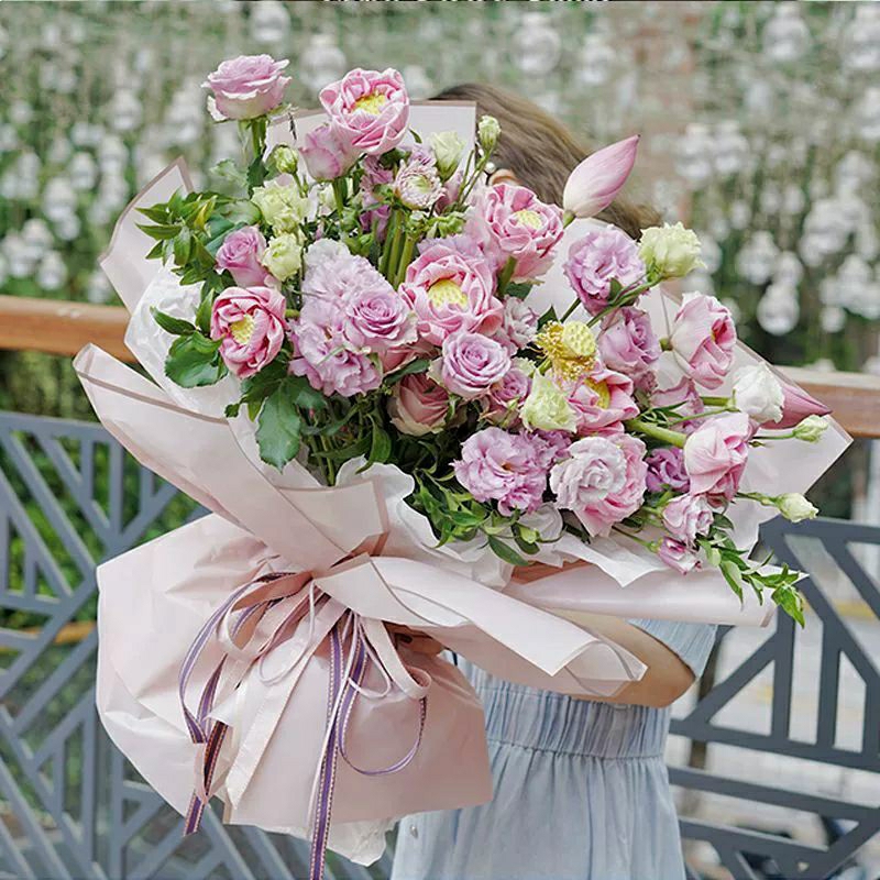 Giấy gói hoa viền đồng tập 20 tờ, giấy gói hoa trang trí