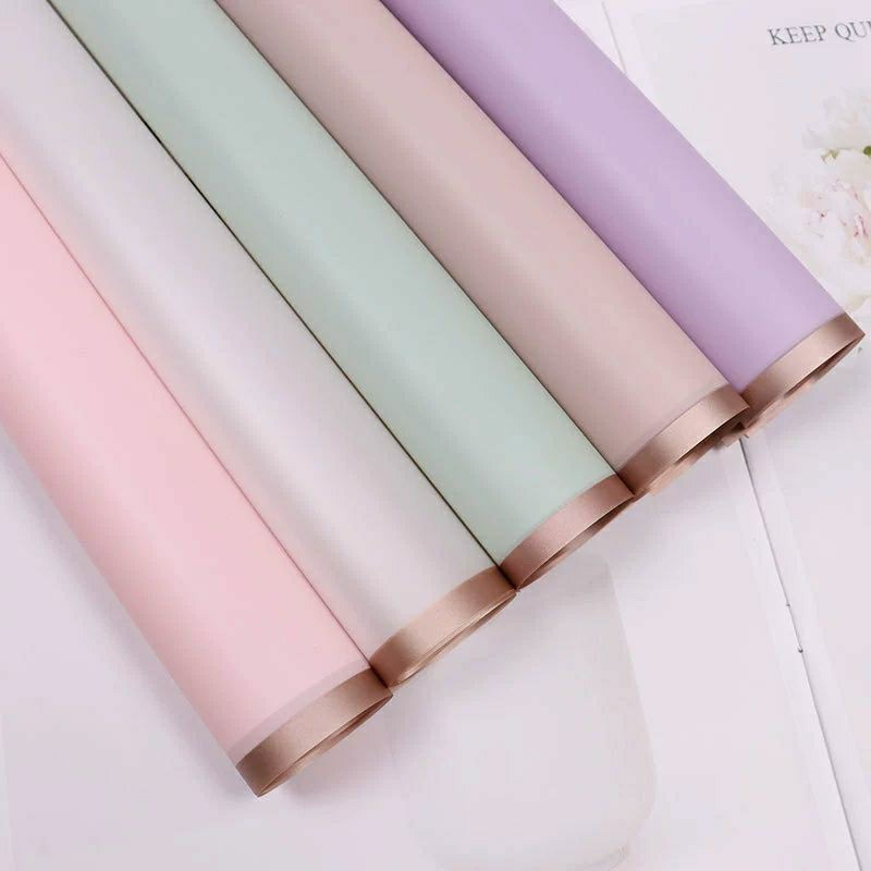 Giấy gói hoa viền đồng tập 20 tờ, giấy gói hoa trang trí