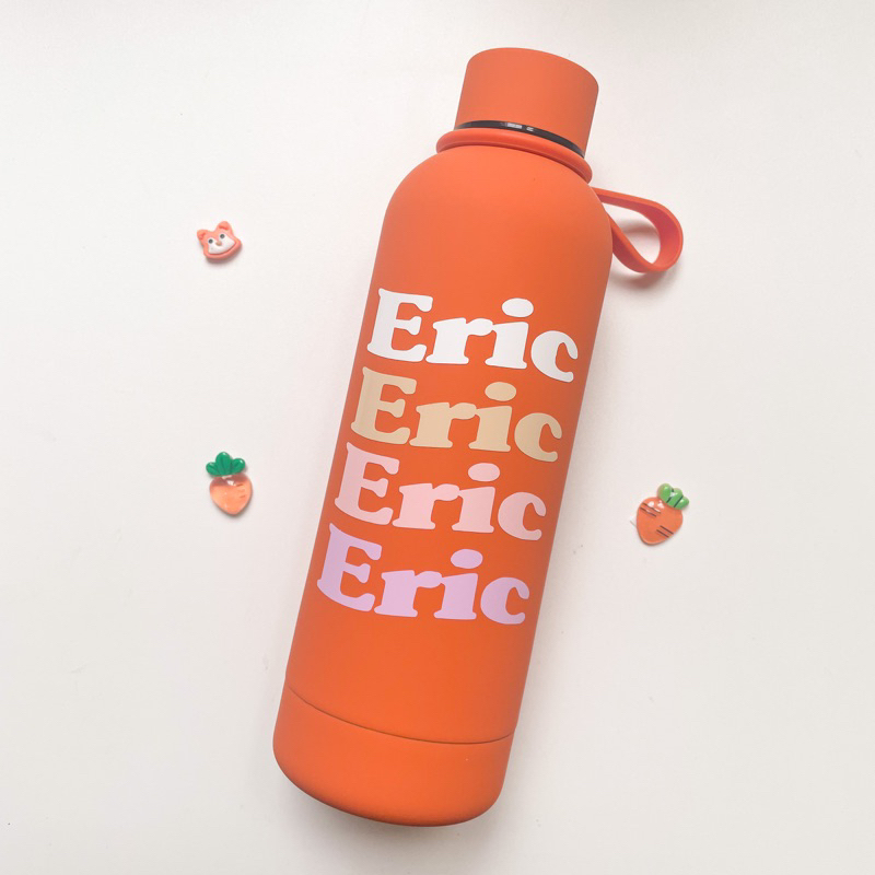 Mẫu Chữ Cong - Ly Nước kèm Ống Hút/ Bình Nước Giữ Nhiệt Custom Tên