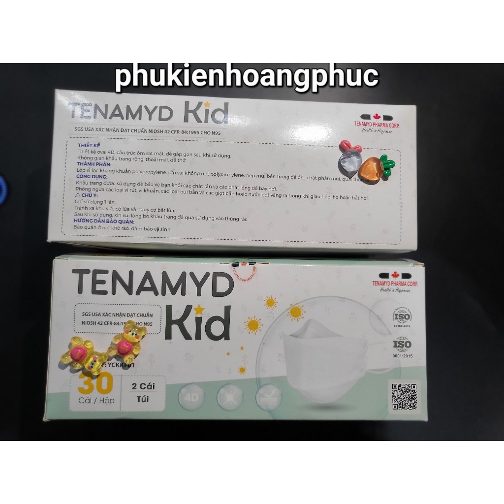 Hộp 30 cái Khẩu Trang Y Tế cho Trẻ Em Tenamyd đạt chuẩn NIOSH 42 CFR-84:1995 N95