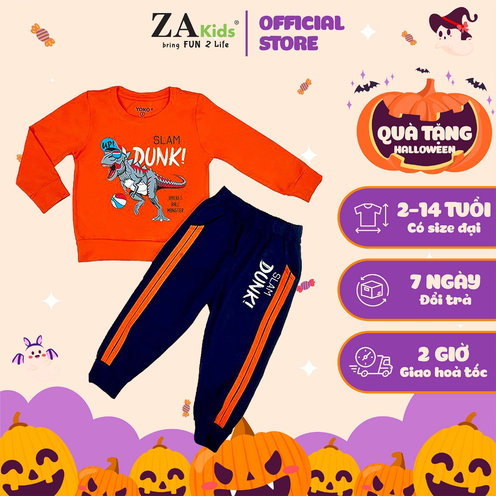 Bộ Quần Áo Thun Tay Dài Cotton Dáng Thể Thao Cho Bé Trai (9kg- 25kg) Yoko Y22417TD