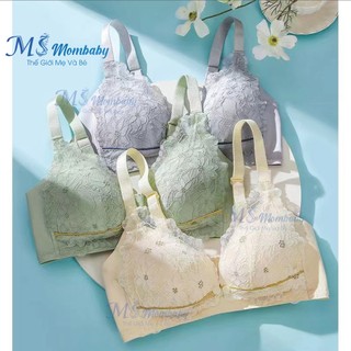 Áo lót bầu ren tằm có cúc mở cho con bú MS Mombaby su đúc 8635
