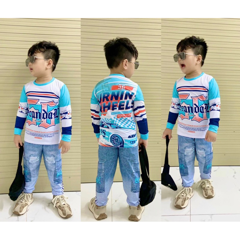 Bộ mặc nhà cho bé trai 3d thun lạnh dài tay size đại