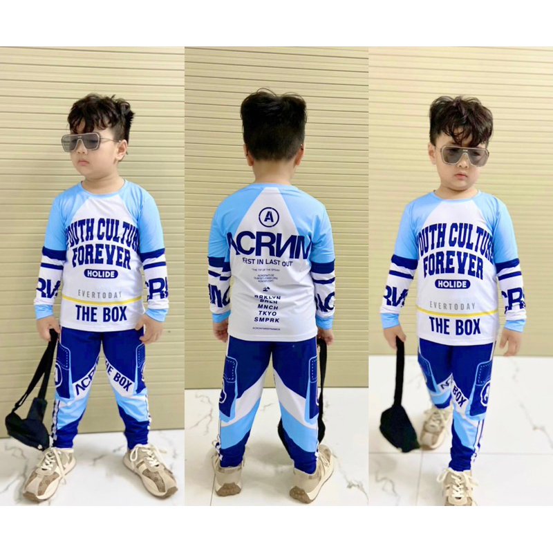 Bộ mặc nhà cho bé trai 3d thun lạnh dài tay size đại