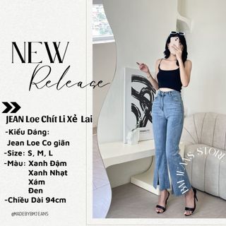 Quần jean bass lỡ xẻ giữa