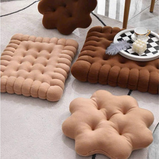 Đệm ngồi bệt, đệm lót ghế hình bánh quy đệm decor chất liệu nỉ nhung mềm mịn nhiều hình bánh ngộ nghĩnh đáng yêu