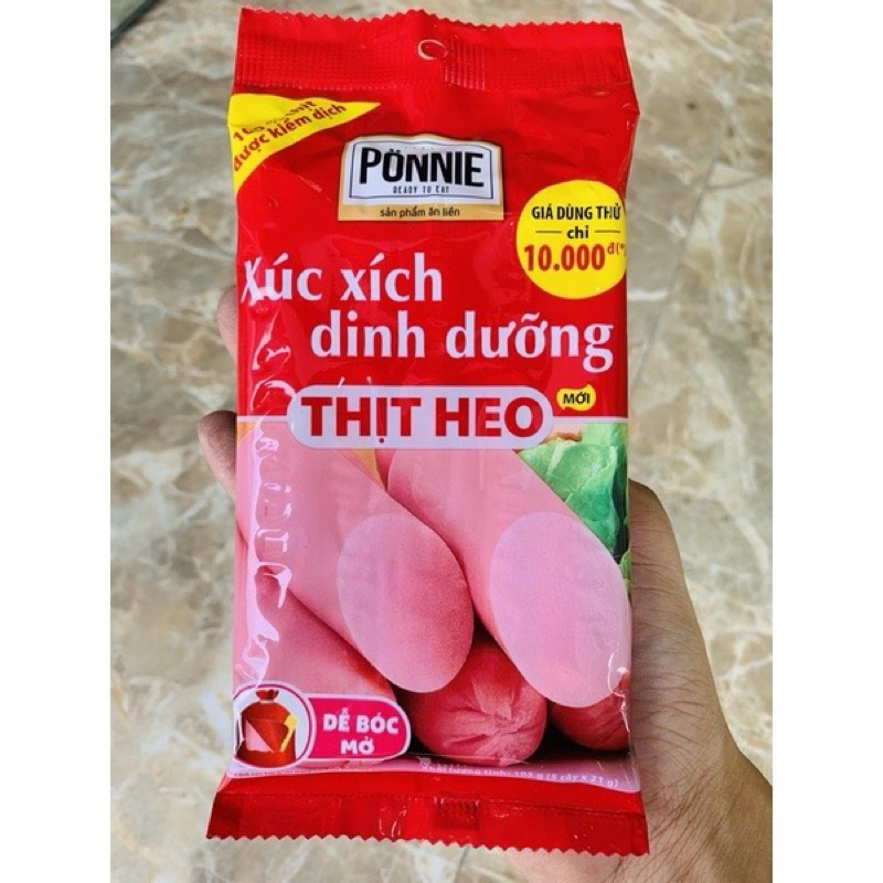 Thùng Xúc Xích Dinh Dưỡng Ponnie Thịt Heo - Chả Bò  Mẫu Mới