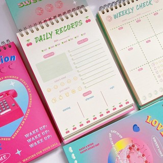 [Bin Bin] Sổ tay ghi chú Daily Record, Weekly ghi chú công việc hàng ngày, tiện lợi, phong cách Retro Ver 2 STKH02