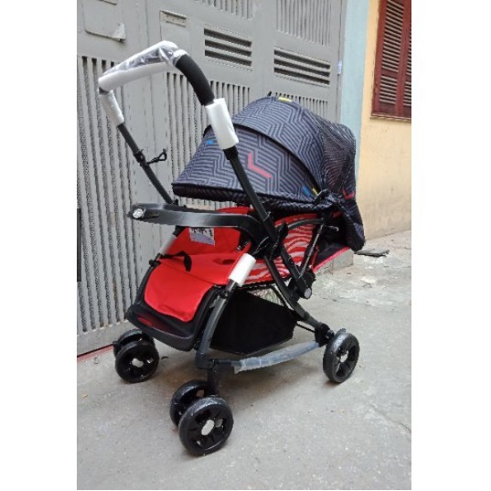 Xe đẩy cho bé 2 chiều gấp gọn Baobaohao 720W Màu Đỏ có bập bênh cho bé - Hàng chính hãng baobaohao