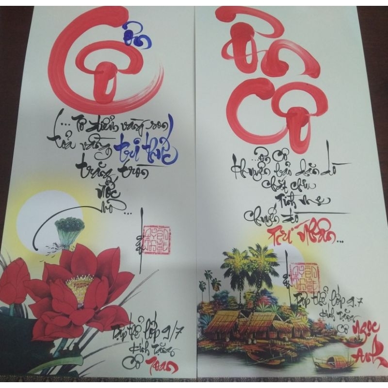 Liễn treo chữ thư pháp