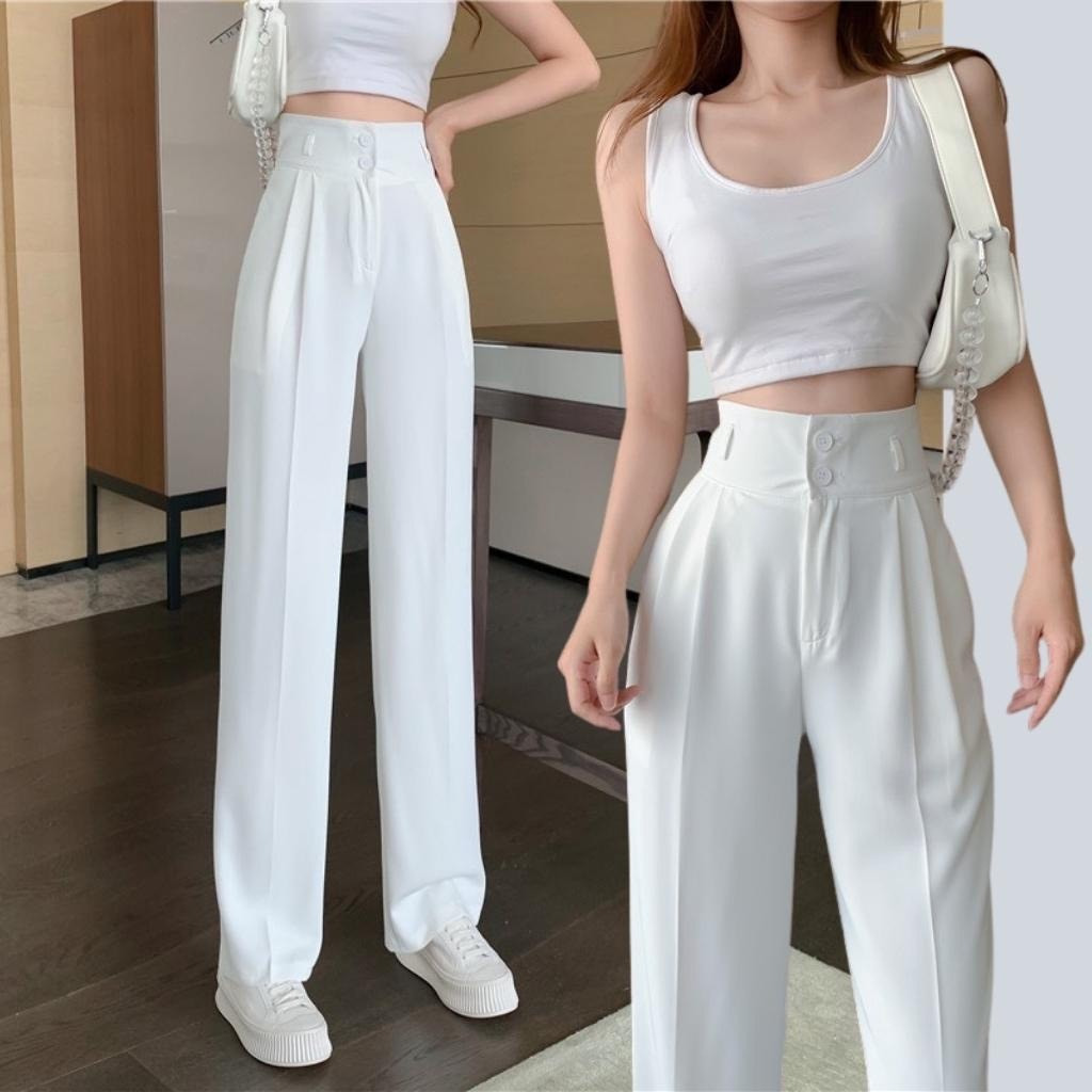 QUẦN SUÔNG CULOTTES CẠP BẢN TO 2 KHUY EO THON AP014