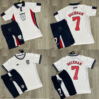 Bộ Quần Áo Bóng Đá Đội Tuyển Anh 1998 Tay Ngắn Phong Cách Retro - Quần Có Túi - Vải Polyester Thái