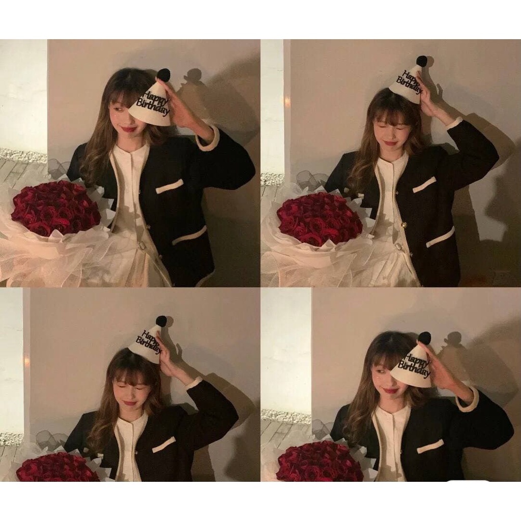 Mũ sinh nhật phong cách Hàn Quốc xinh xắn, Mũ sinh nhật dạ hottrend dễ thương