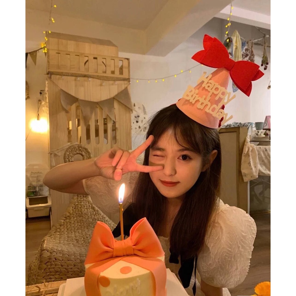 Mũ sinh nhật phong cách Hàn Quốc xinh xắn, Mũ sinh nhật dạ hottrend dễ thương