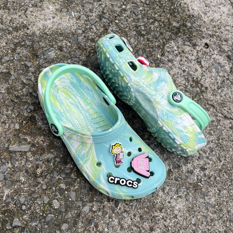 Dép Crocs Chính Hãng mới lỗi vết cắt, hàng siêu bền, tặng kèm 6 charm, màu xanh