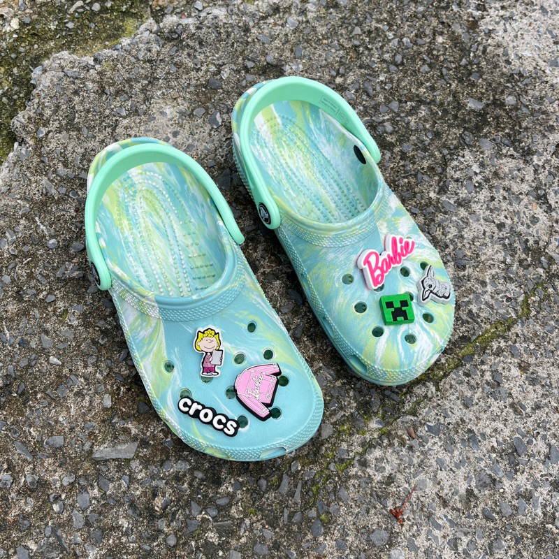 Dép Crocs Chính Hãng mới lỗi vết cắt, hàng siêu bền, tặng kèm 6 charm, màu xanh