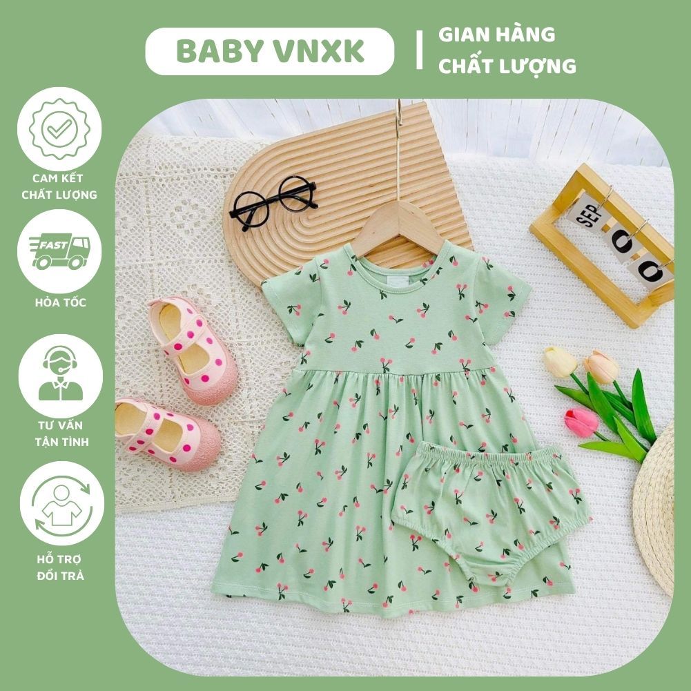 Đầm Kèm Chip Xinh Xắn Bé Gái VNXK