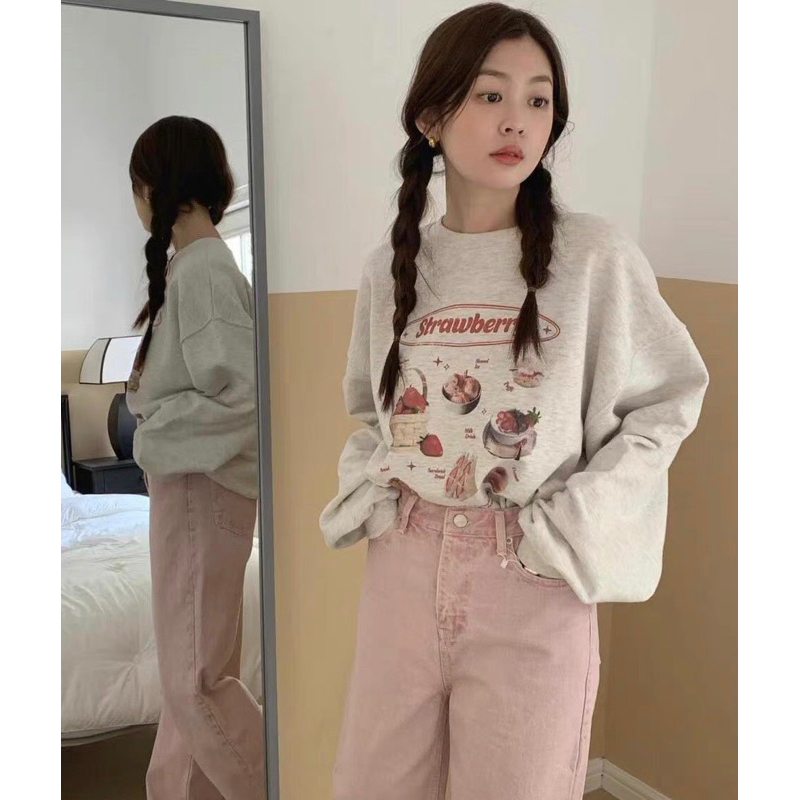 Áo Sweater Nam Nữ Nỉ Bông Form Rộng Unisex Dáng Oversize Xám Tiêu In Hình Nhiều Mẫu