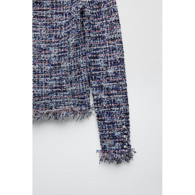 Áo tweed trễ vai ZARA size M