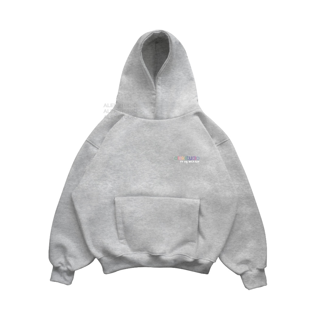 ÁO HOODIE BASIC UNISEX "COLOR" GRAPHIC MÀU XÁM FORM BOXY | ALEKSTUDIO