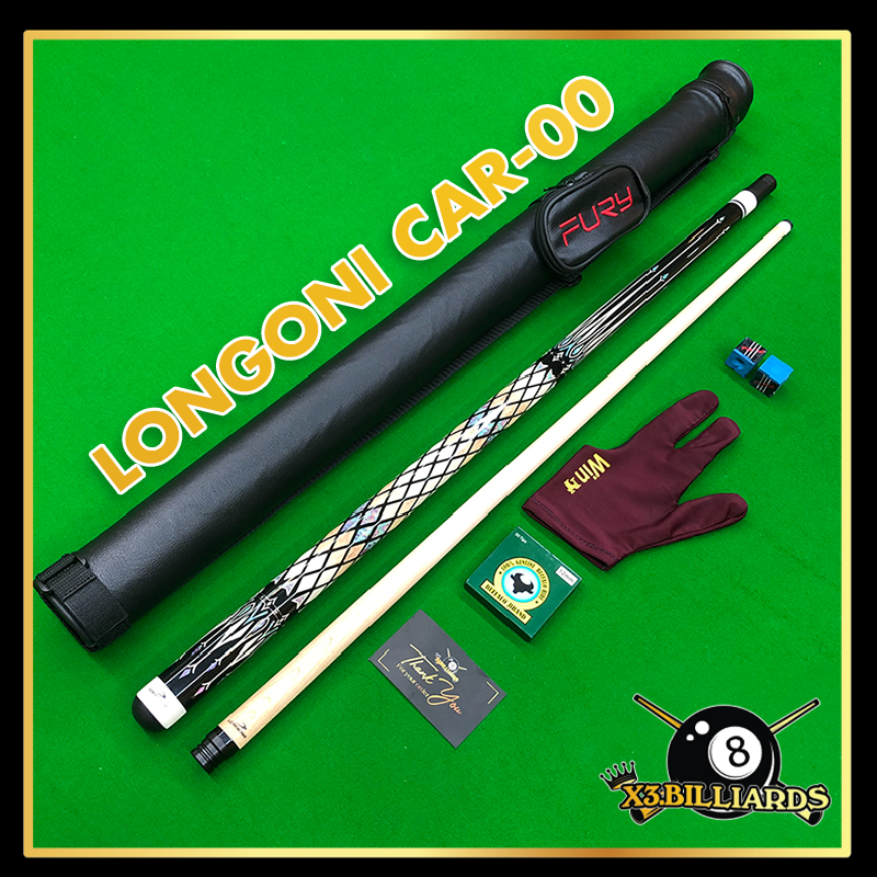 Cơ Bida Longoni Carom 00 3 Băng Ren Radial Gậy Bi A Giá Rẻ Chơi 3C Tặng Bao Cơ, Lơ FURY Tẩy Găng Tay