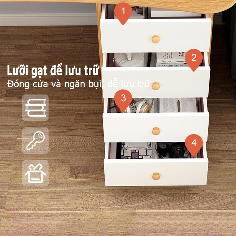 Kệ sách để bàn đa năng decor bàn làm việc Bàn làm việc học tập gỗ cực xinh thương hiệu