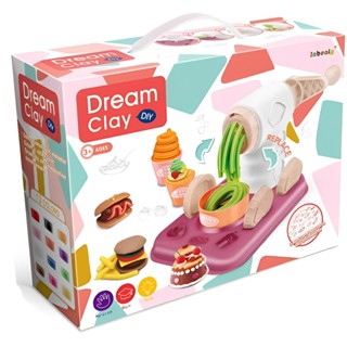 Bộ đất nặn, đất sét máy làm mì , làm kem , làm bánh cao cấp nguồn gốc từ bột mỳ an toàn cho trẻ DreamClay với 12 màu