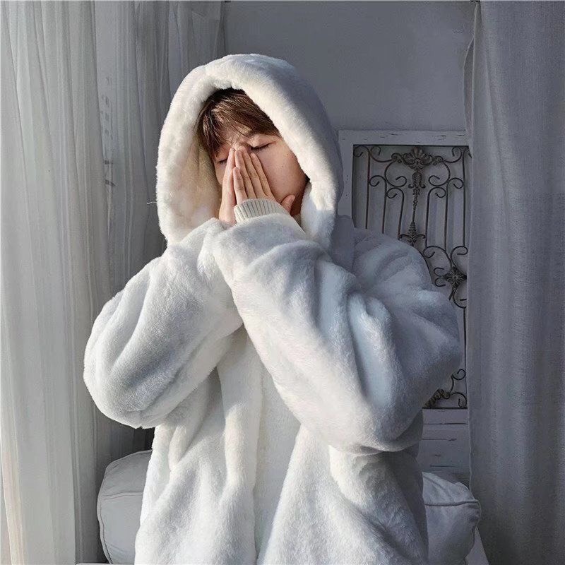 Áo sweater nam hàn quốc có mũ chất nhung dày ấm giá rẻ