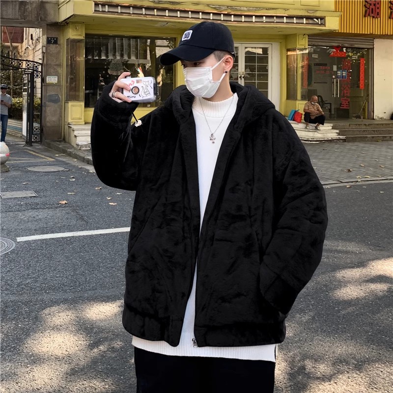 Áo sweater nam hàn quốc có mũ chất nhung dày ấm giá rẻ