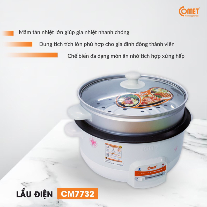 Nồi lẩu điện đa năng 3.5L Comet CM7732