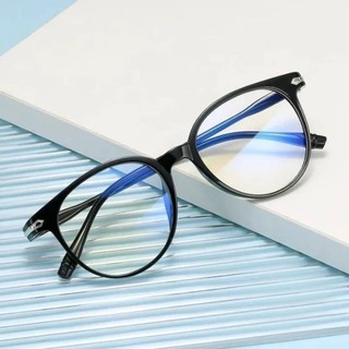 Kính giả cận 2 màu oval cạnh bạc/Mắt kính thời trang giá rẻ