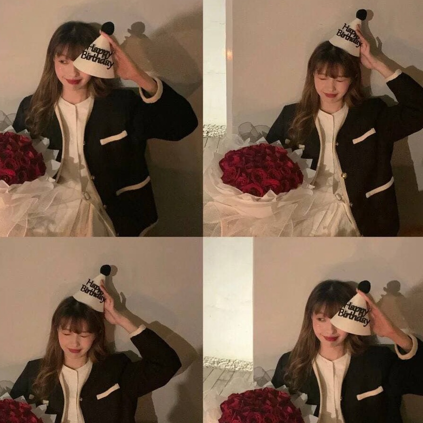 Mũ sinh nhật phong cách Hàn Quốc xinh xắn, Mũ sinh nhật dạ hottrend dễ thương