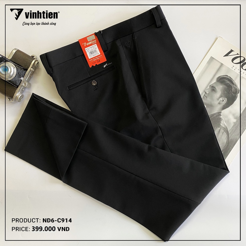 Quần Tây Nam Màu Đen Slimfit Dáng Trẻ Vĩnh Tiến 399