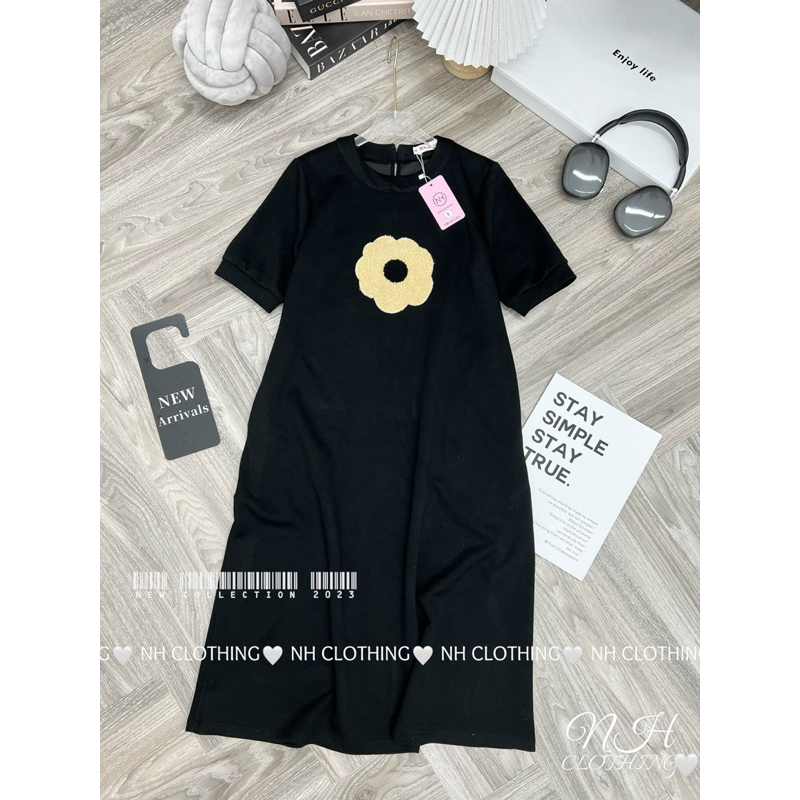 Váy nỉ mềm mại bông hoa tiểu thư