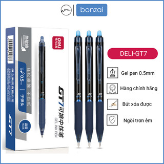 Bút Gel Deli xóa được GT7 ngòi 0,5mm mực đều nét chữ đẹp
